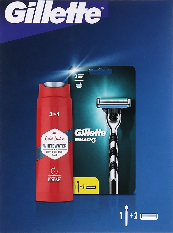 Набор - Gillette (razor/1pc + sh/gel/250ml) — фото N7