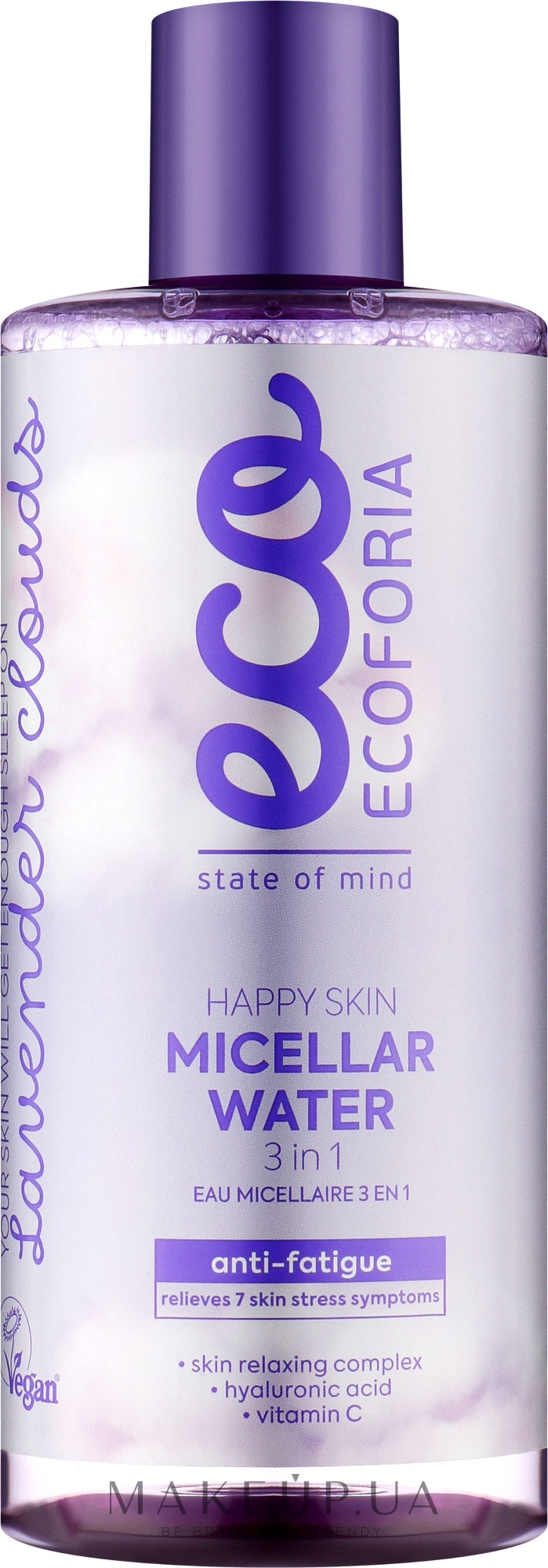 Мицелярная вода - Ecoforia Lavender Clouds Happy Skin Micellar Water  — фото 300ml