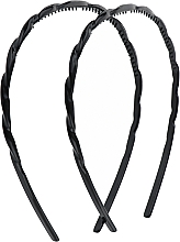Обруч для волос пластмассовый "Curl", маленький, 2шт., черный - Titania — фото N1
