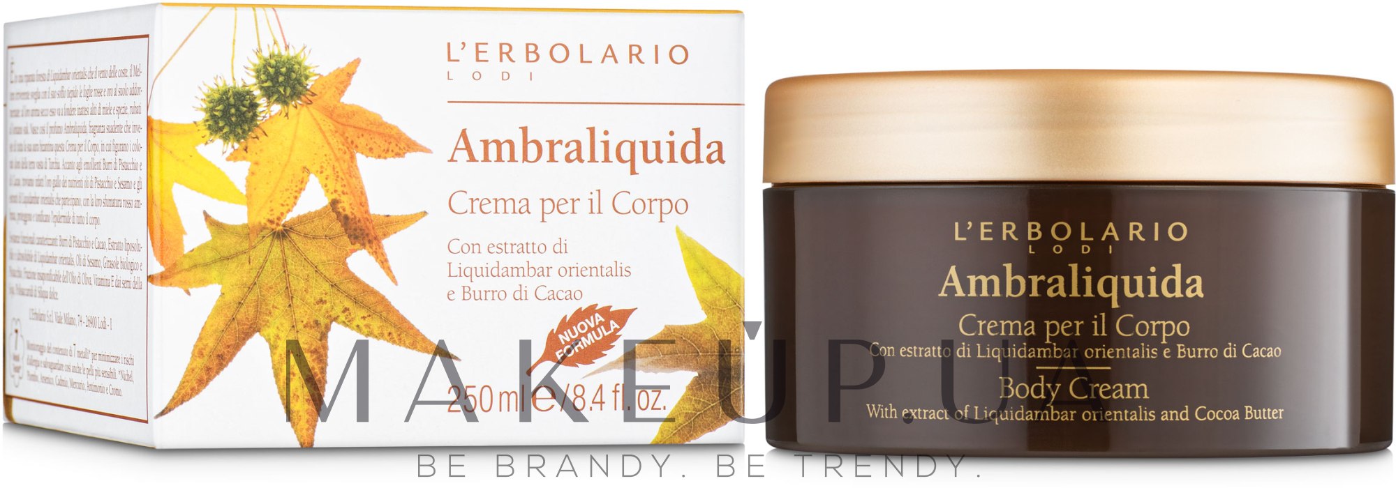 Ароматизированный крем для тела "Легкая амбра" - L'Erbolario Ambraliquida Crema Per Il Corpo — фото 250ml