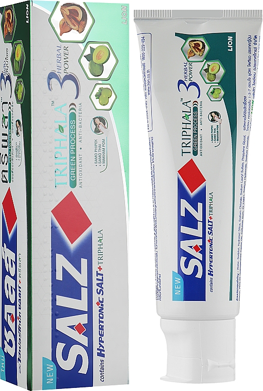 Паста зубна з гіпертонічною сіллю й трифалою - Lion Salz Herbal — фото N2