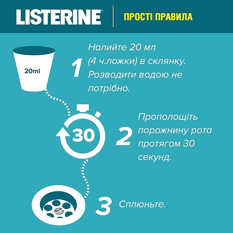 Ополаскиватель для полости рта "Свежая мята", мягкий вкус - Listerine Cool Mint Mild Taste Zero Alcohol — фото N9