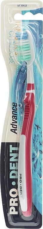 Зубна щітка Advance, м'яка, біло-рожева - Pro Dent — фото N1
