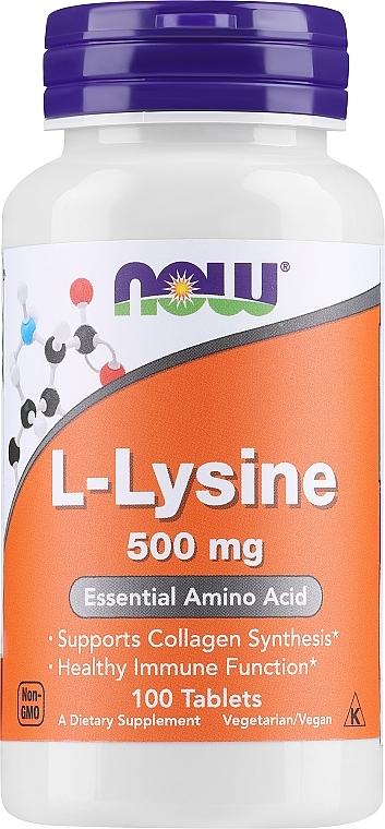 Амінокислота "L-лізин", 500 мг - Now Foods L-Lysine Tablets — фото N1
