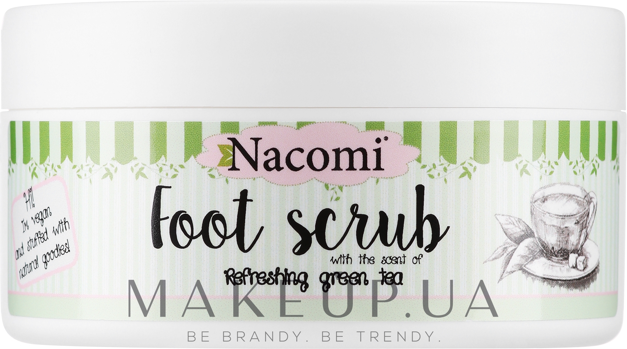 Сахарный пилинг для ног с зеленым чаем - Nacomi Sugar Foot Peeling — фото 125g