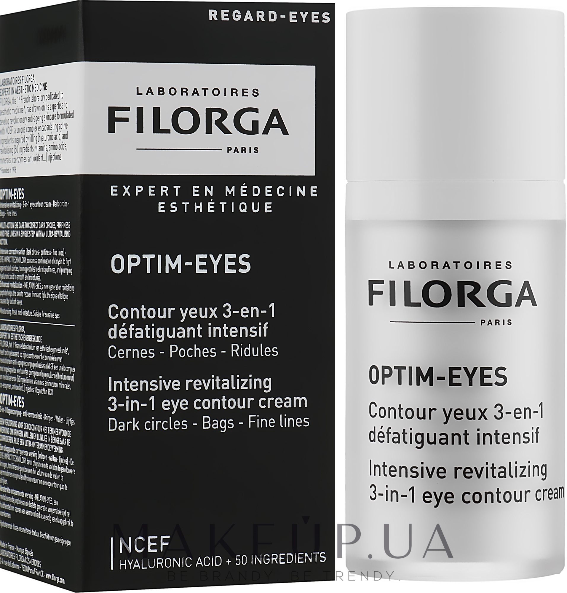 Засіб для контуру очей від кіл, мішків і зморшок - Filorga Optim-Eyes — фото 15ml