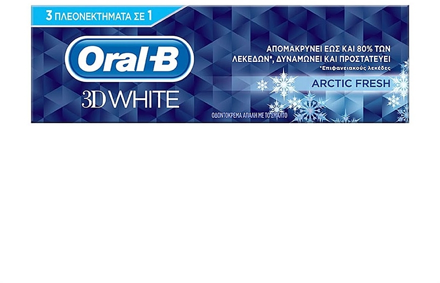 Зубная паста, отбеливающая - Oral-B 3D White Arctic Fresh Toothpaste — фото N1