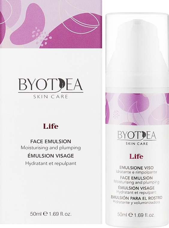 Мягкая эмульсия с витаминами Е и F - Byothea Life Moisturising & Plumping Face Emulsion — фото N2