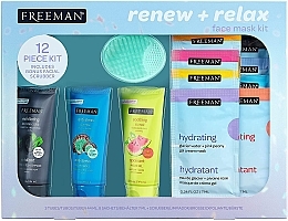 Духи, Парфюмерия, косметика Набор, 12 продуктов - Freeman Feeling Beautiful Beauty Renew + Relax Mask Kit