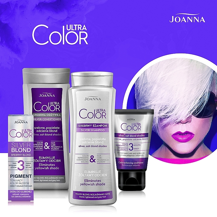 Відтінковий кондиціонер для волосся «Silver, ash blond shades» - Joanna Ultra Color System — фото N4