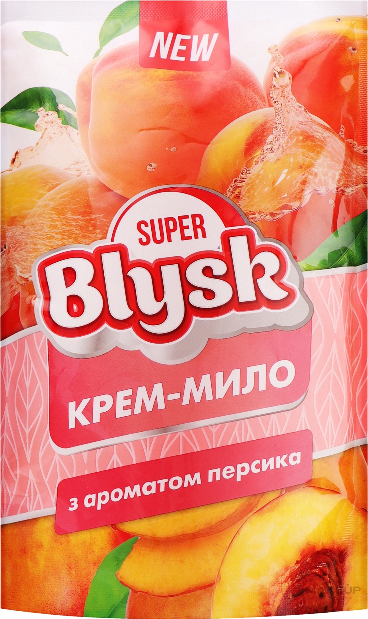 Крем-мило з ароматом персика - Super Blysk (дой-пак) — фото 460ml