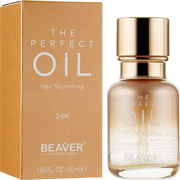 Масло для волос парфюмированное для питания, разглаживания и блеска - Beaver Professional Expert Hydro The Perfect Oil Hair Nourishing 24K — фото N1