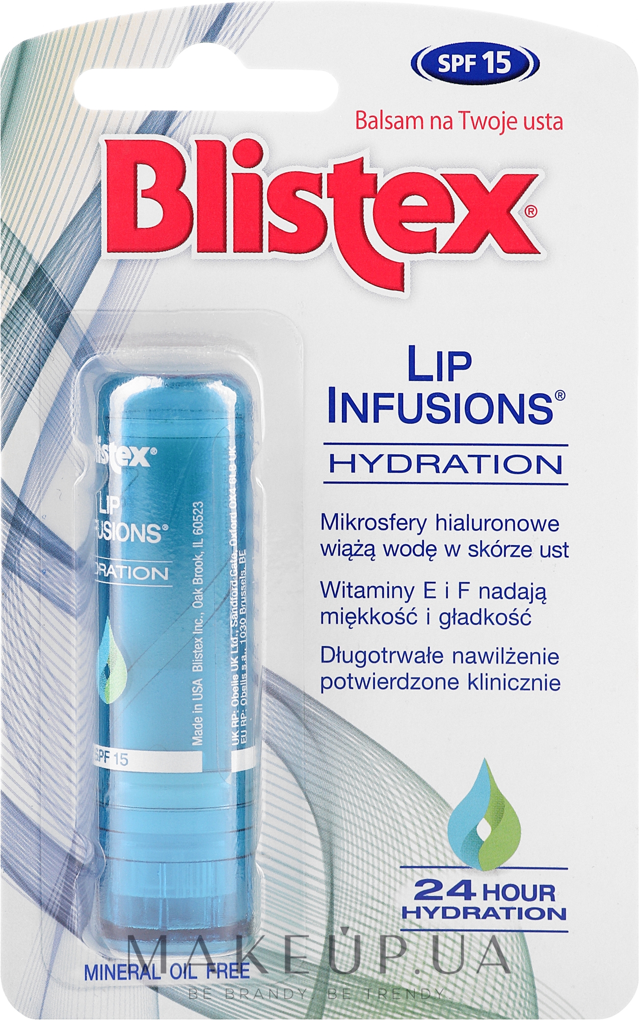 Зволожувальний бальзам для губ - Blistex Lip Infusions Hydration SPF15 — фото 3.7g