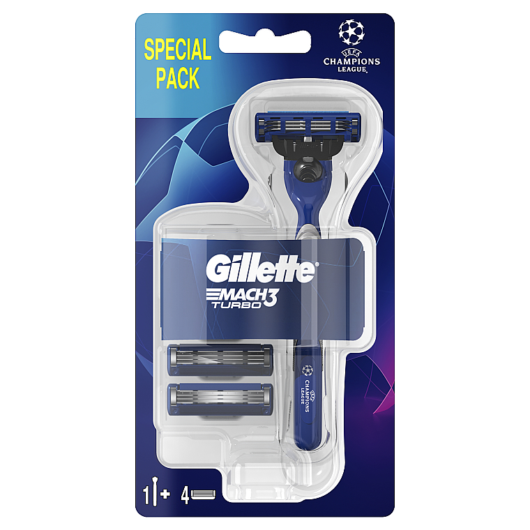 Бритва з 4 змінними касетами - Gillette Mach3 Turbo Special Pack