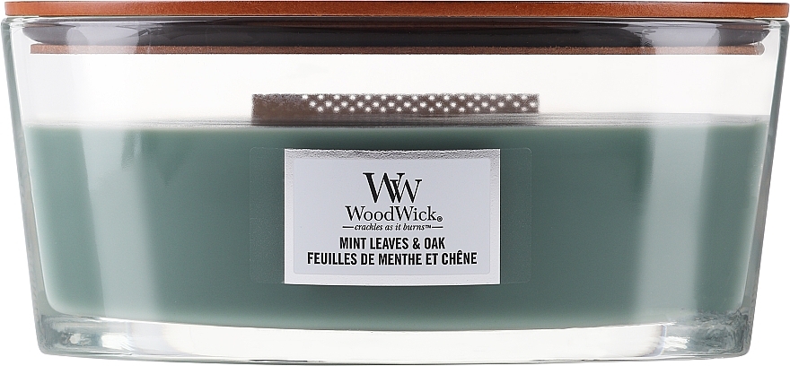 Ароматическая свеча - WoodWick Ellipse Mint Leaves & Oak — фото N2