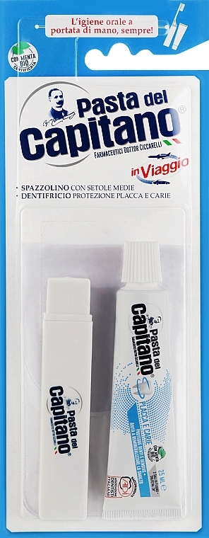 УЦЕНКА Набор - Pasta Del Capitano Teeth Travel Kit (toothpast/25ml + toothbrush/1pc) * — фото N1