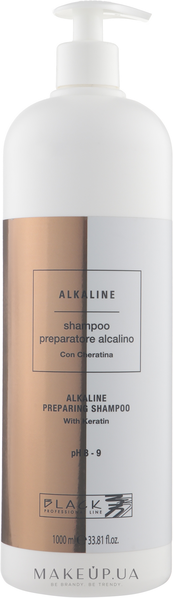 Шампунь щелочной с кератином - Black Professional Line Alkaline Alcalino Preparing Shampoo With Keratin — фото 1000ml