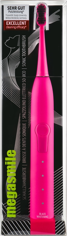 Звуковая гидроактивная зубная щетка "Блэк Вайтенинг ІІ", Shoking Pink - Megasmile Black Whitening II Sonic Toothbrush