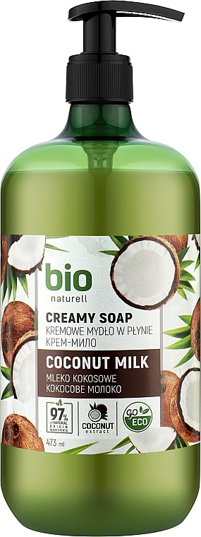 Крем-мыло "Кокосовое молоко" - Bio Naturell Coconut Milk Creamy Soap  — фото N1