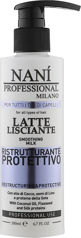 Молочко для разглаживания всех типов волос - Nanì Professional Milano Smoothing Milk For All Hair Types — фото N1