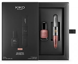 Набор для губ и ногтей - Kiko Milano Unlimited Lips & Nails Set 01 Universal Rose (lacquer/11 ml + liq/lipstick/6 ml) — фото N2
