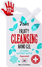 Духи, Парфюмерия, косметика Очищающий гель для рук "Мята" - 7 Days Fruity Cleansing Hand Gel
