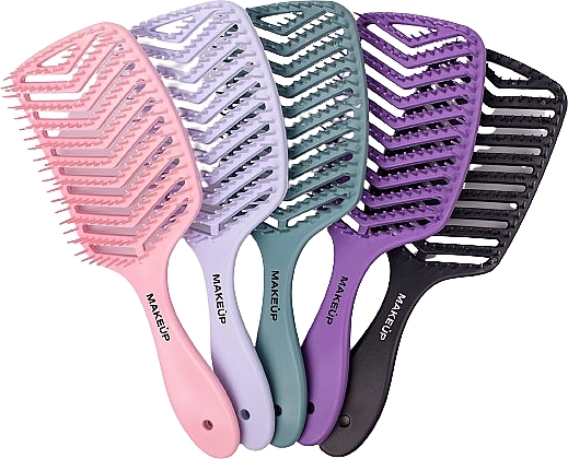 Продувная расческа для волос, хаки - MAKEUP Massage Air Hair Brush Khaki — фото N4