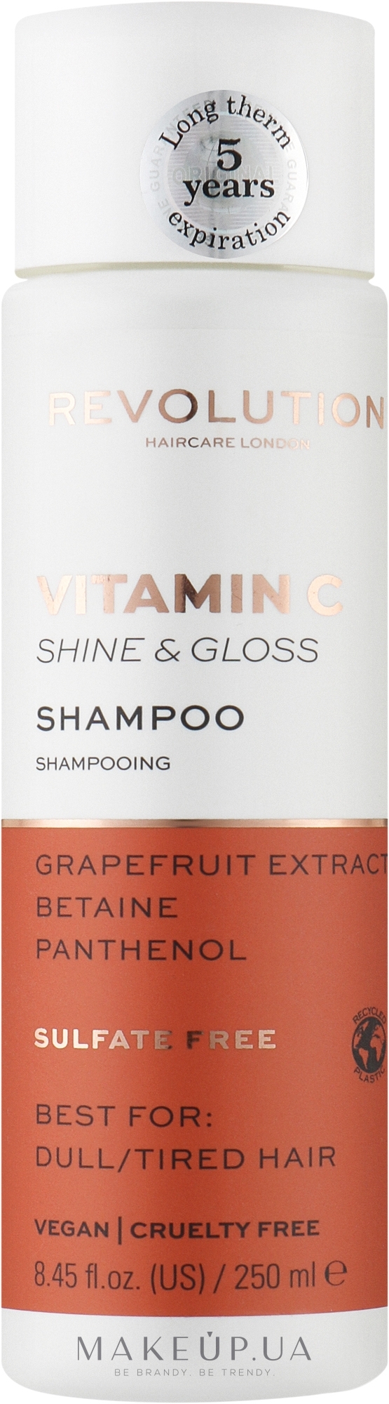 Шампунь для тусклых волос - Makeup Revolution Vitamin C Shine & Gloss Shampoo — фото 250ml