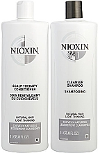 Парфумерія, косметика Набір - Nioxin System 1 Cleanser & Scalp Therapy Conditioner Duo (h/sh/1000ml + h/cond/1000ml)