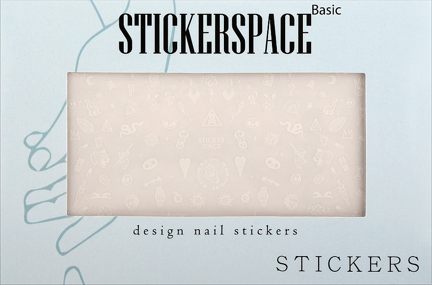 Дизайнерские наклейки для ногтей "Old Tattoo White" - StickersSpace — фото N1