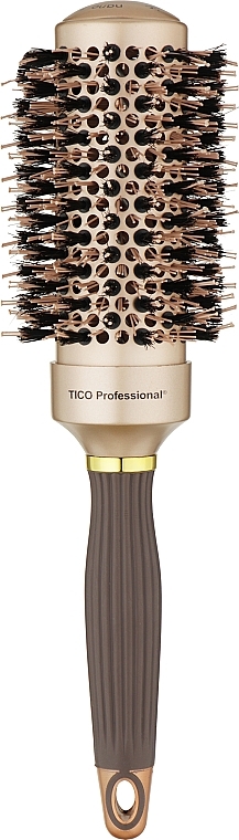 Щітка-брош для волосся, 45 мм - Tico Professional Nano Tech Ceramic Ionic Gold & Brown — фото N1