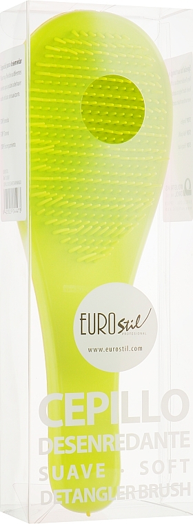 Расческа для волос двухцветная 03881 Detangler, салатово-бирюзовая - Eurostil Detangle — фото N1