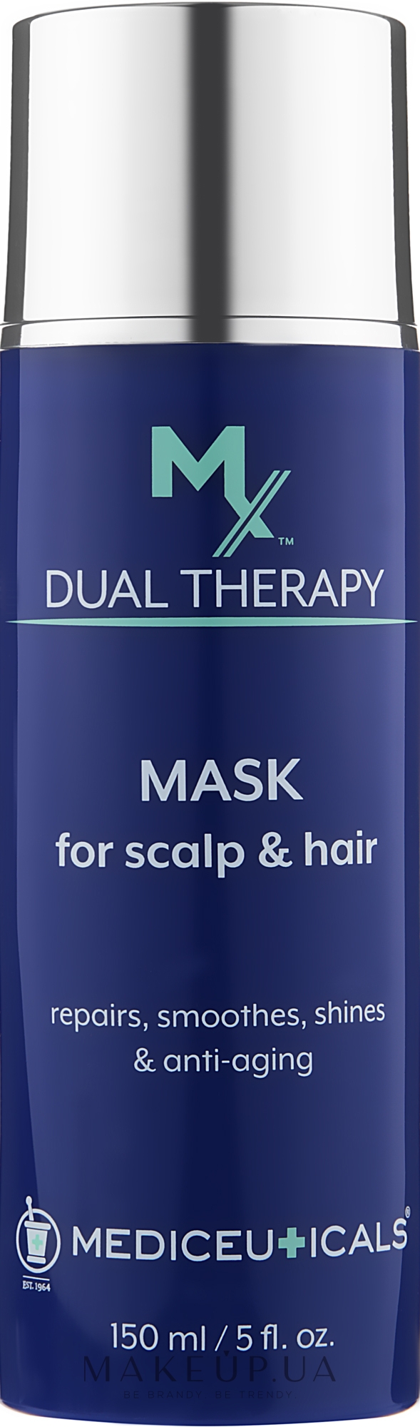 Восстанавливающая антивозрасная маска для волос и кожи головы - Mediceuticals MX Dual Therapy Mask For Scalp And Hair — фото 150ml