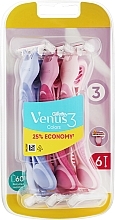 Набір одноразових станків для гоління, 6 шт., варіант 1 - Gillette Venus Simply 3 Plus — фото N1