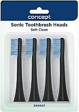 Парфумерія, косметика Змінні головки для зубної щітки, чорні - Concept Sonic Toothbrush Heads Soft Clean ZK0007