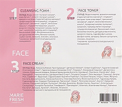 Дорожний набір для сухої та нормальної шкіри - Marie Fresh Cosmetics Travel Set For Dry Skin (f/foam/50ml + f/ton/50ml + h/shm/50ml + h/cond/50ml + f/cr/5ml) — фото N7