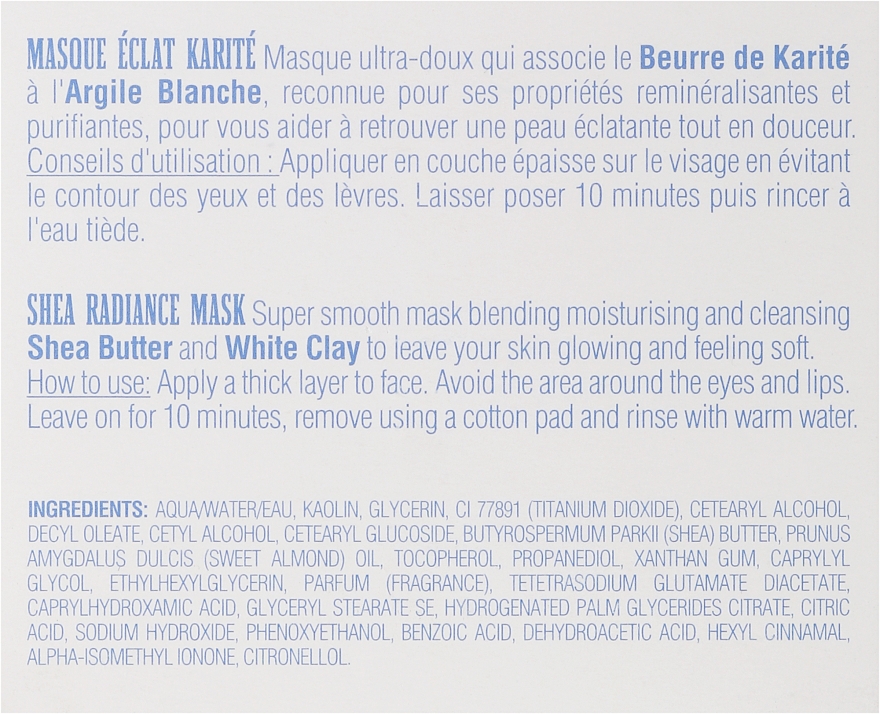 Освітлювальна маска для обличчя - Institut Karite Shea Radiance Mask Milk Cream — фото N3