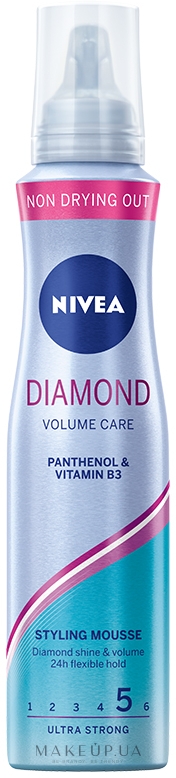 Мус для волосся "Сяйво та об'єм" - NIVEA Diamond Volume Styling Mousse — фото 150ml