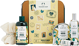 Парфумерія, косметика Набір, 6 продуктів - The Body Shop Fresh & Flowery Moringa Big Gift