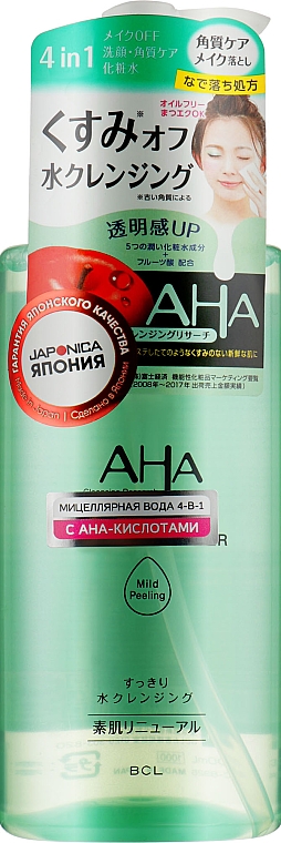 Міцелярна вода для зняття макіяжу й вмивання 4 в 1 - BCL AHA Basic — фото N1