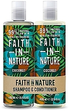 Парфумерія, косметика Набір - Faith in Nature Coconut Banded (shmp/400ml + h/cond/400ml)