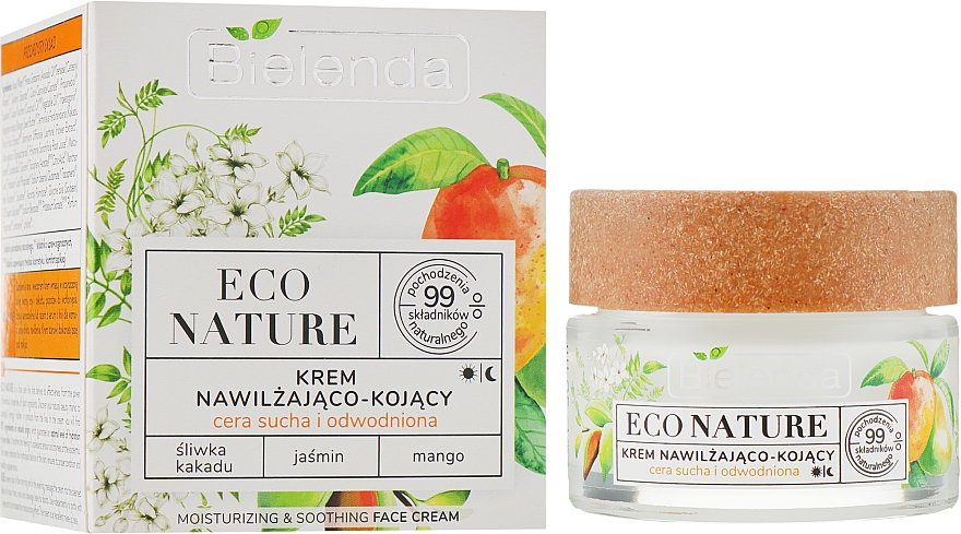 Крем для лица увлажняющий и успокаивающий - Bielenda Eco Nature Kakadu Plum, Jasmine and Mango