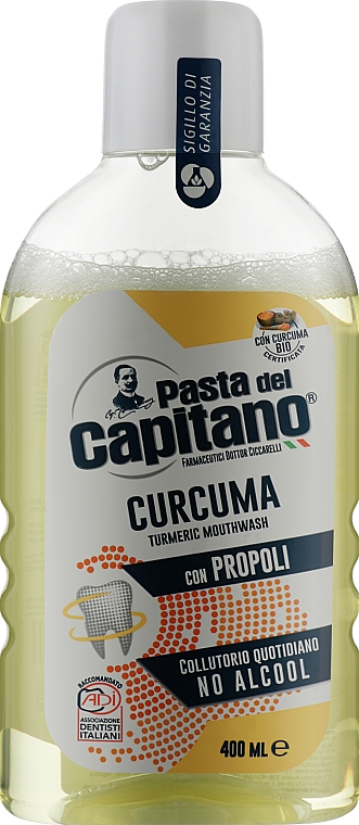 Ополіскувач для порожнини рота "Куркума і прополіс" - Pasta Del Capitano Turmeric & Propolis — фото N1