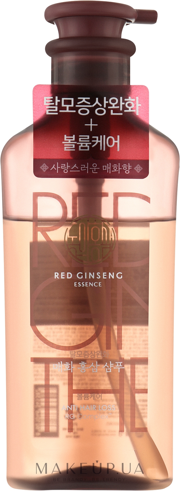 Шампунь для ломких и тонких волос - Aekyung KeraSys Dong Ui Hong Sam Prunus Mume Flower Red Ginseng Shampoo — фото 500ml