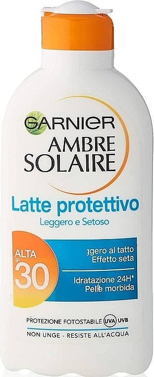 Солнцезащитное молочко "Легкость и шелк" - Garnier Ambre Solaire 24H Hydration SPF 30 — фото N1