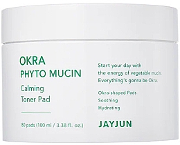 Педи для зволоження шкіри - JayJun Okra Phyto Mucin Calming Toner Pad — фото N1