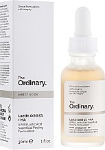Сироватка-пілінг для обличчя з молочною кислотою - The Ordinary Lactic Acid 5% + HA 2%  — фото N1