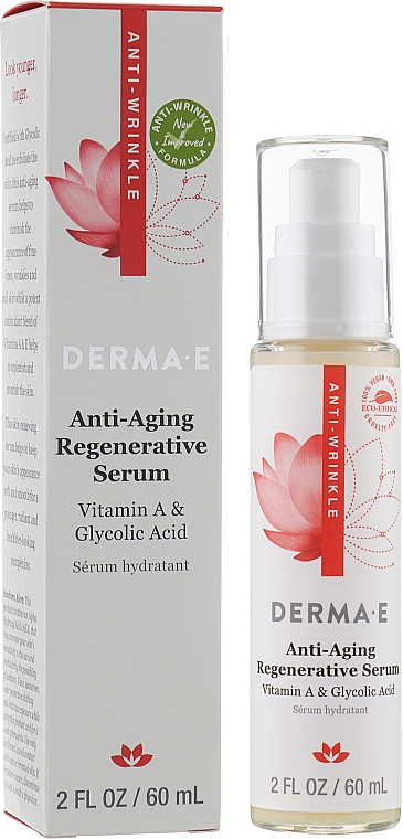 Ночная сыворотка с витамином А против морщин - Derma E Anti-Wrinkle Regenerative Serum — фото N2
