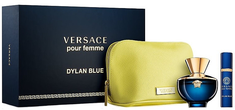 Versace Pour Femme Dylan Blue - Набор (edp/100ml + edp/10ml + pouch) — фото N1