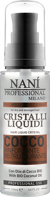 Жидкие кристаллы для волос с кокосовым маслом - Nanì Professional Milano Coconut Restructuring Hair Liquids  — фото N1